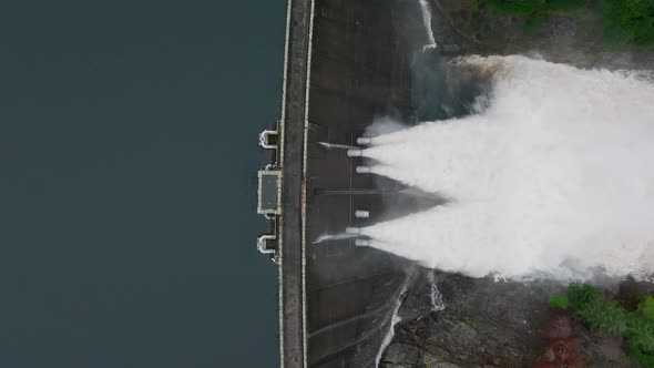 Hydroelectric Power Station Pumping Water Through a Dam Slow Motion