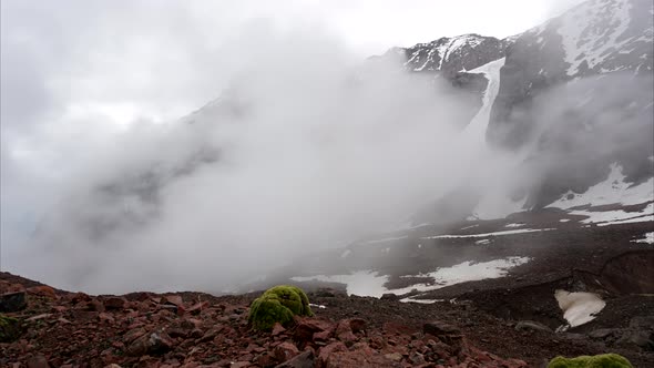 Timelapse of Clouds in the Snowy Mountains