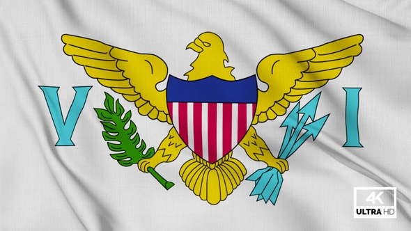 Virgin Islands Us Flag Waving Slowly Looped