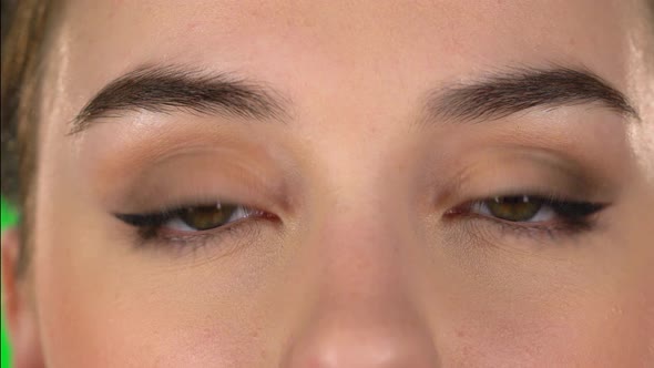 Close Up of Brown Beautiful Girl Eyes