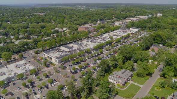 Aerial View of a Shopping Center in Manhasset Long Island