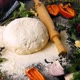 Yeast Dough surrounding with Ingredients for Home Made Pizza  - VideoHive Item for Sale