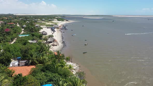 Lencois Maranhenses Maranhao. Scenic sand dunes and turquoise rainwater lakes