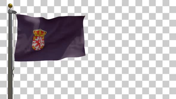 Cordoba Province Flag on Flagpole with Alpha Channel