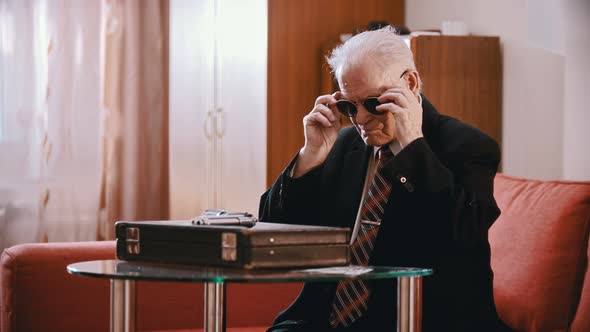 Elderly Grandfather - Old Grandfather Smugly Crosses His Arms Over His Chest