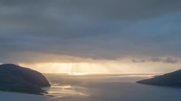 Sunset sky atmospheric Norway nature timelapse dramatic