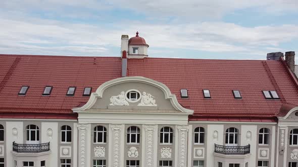 Real estate rooftops of architecture house