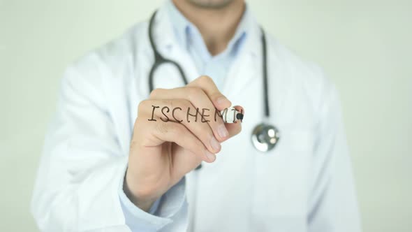 Ischemia, Doctor Writing on Transparent Screen
