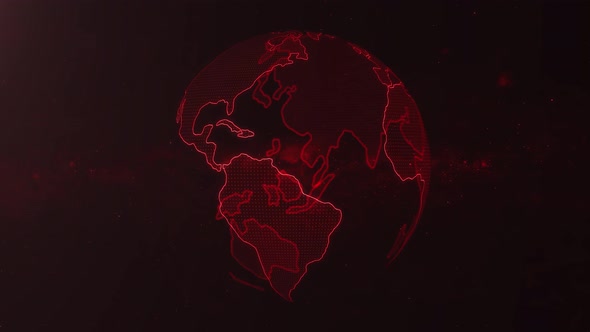 4 K Red Digital Earth Technology Background