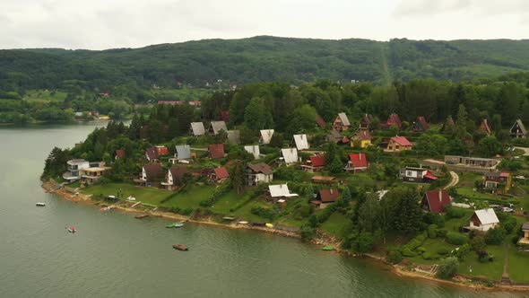Aerial view of the Domasa reservoir in Slovakia
