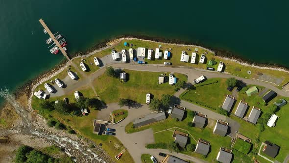 Beautiful Nature Norway Aerial View of the Campsite To Relax