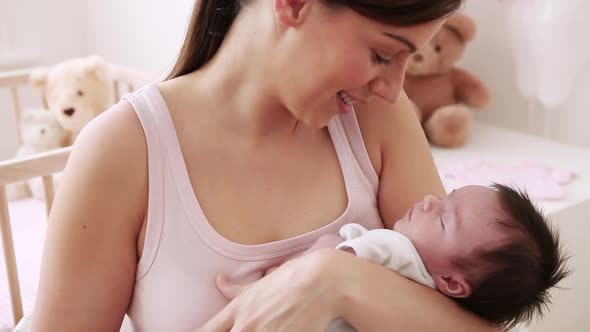 Mother with newborn baby