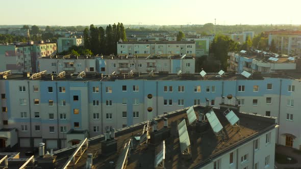 Solar Panels on the Roofs of Apartment Buildings