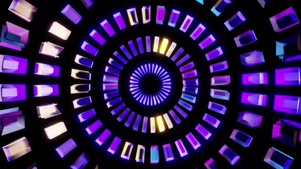 Blue And Yellow Kaleidoscopw Wheel Vj Loop Background HD