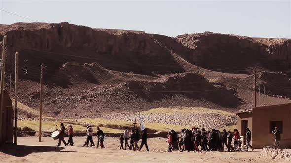 Traditional and Catholic Procession in the American Highlands, Argentina.