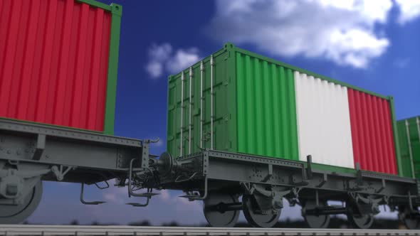 Containers with the Flag of Italy