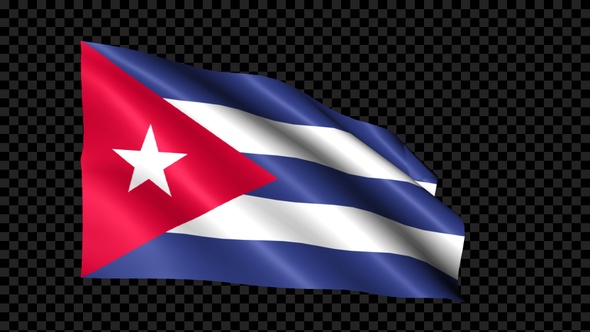 Cuba Flag Blowing In The Wind