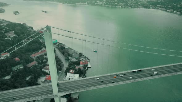 turkey istanbul bosphorus bridge aerial view