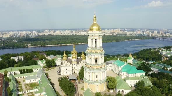 Magical Aerial View of the Kiev Pechersk Lavra Monastery