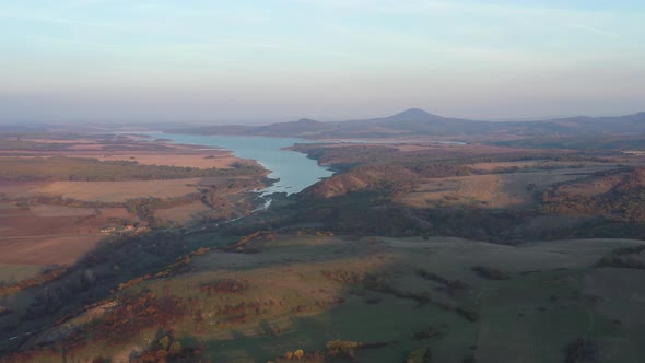 Aerial View On Trakiets Dam In Bulgaria