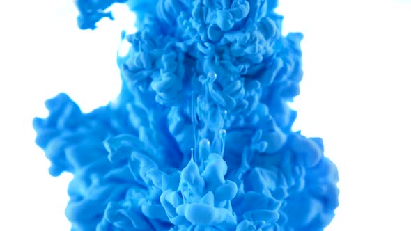 Blue ink dropped in water, Slow Motion alt
