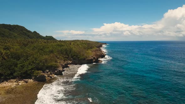 Rocky Coast of Tropical Island