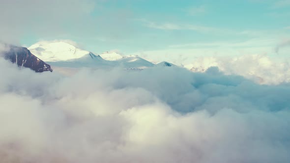 Glorious View of Clouds Above the Caucasus Mountains Georgia Europe