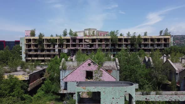 Destroyed and Abandoned Buildings in Sarajevo 4K