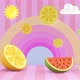 Fruit colorful background with rainbow - VideoHive Item for Sale
