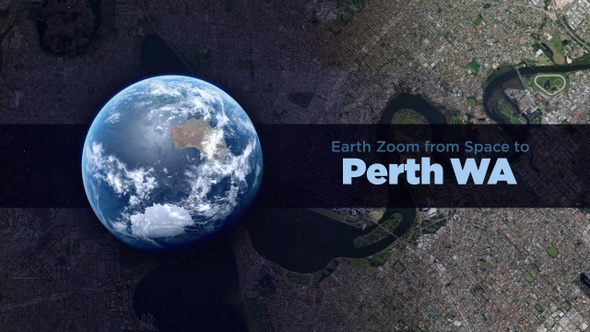 Perth (Australia) Earth Zoom to the City from Space