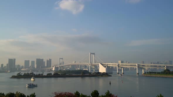 Tokyo skyline with Tokyo tower and rainbow bridge