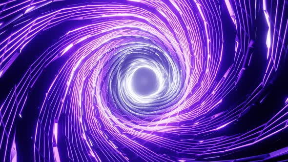 Flight in abstract sci-fi tunnel seamless loop. Futuristic motion graphics, high tech background alt