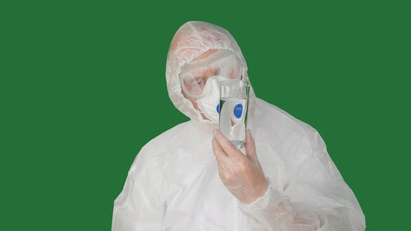 Focused Scientist Examining Water in Glass alt