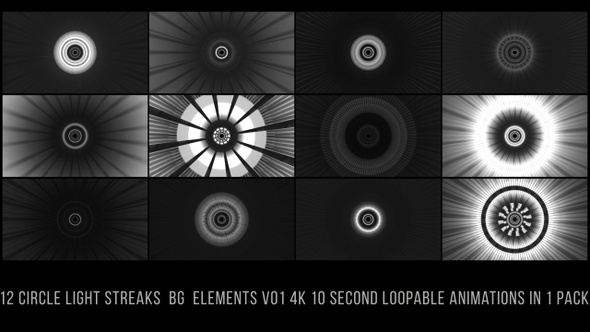 Circle Light Streaks BG Elements Gray V01 alt