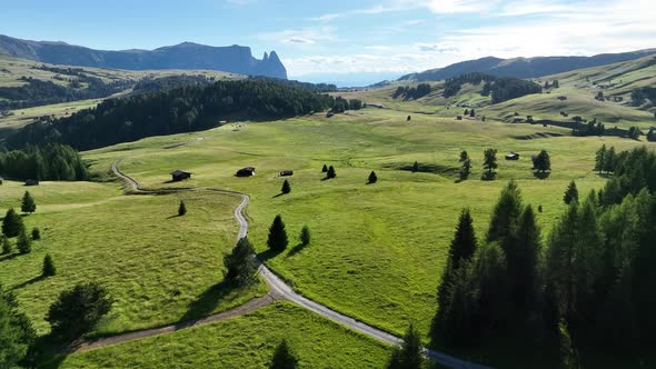 Beautiful summer day in the Dolomites mountains