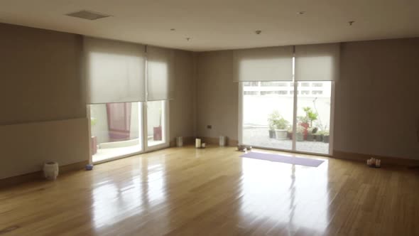 Empty yoga studio