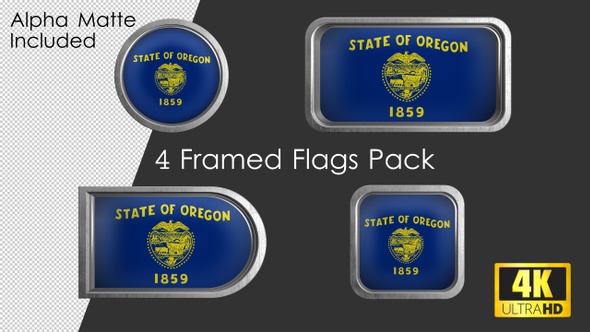 Oregon State Flag Framed