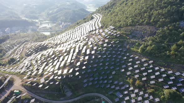 Solar power station in montain