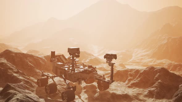 Curiosity Mars Rover Exploring the Surface of Red Planet