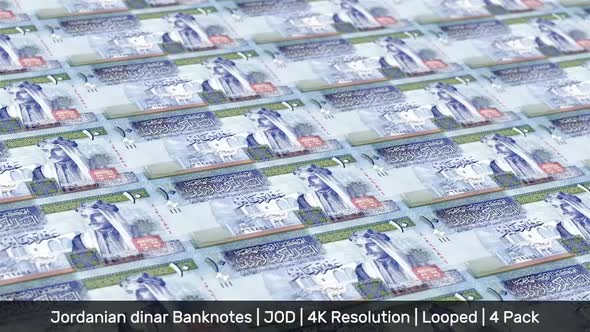 Jordan Banknotes Money / Jordanian dinar / Currency JD / JOD / 4 Pack - 4K