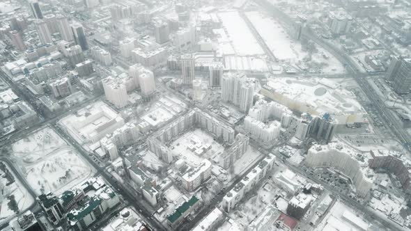 Vertical Panorama of Winter Novosibirsk