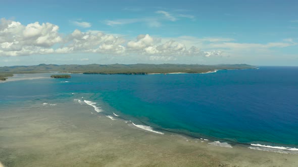 Siargao Island and Ocean, Aerial View