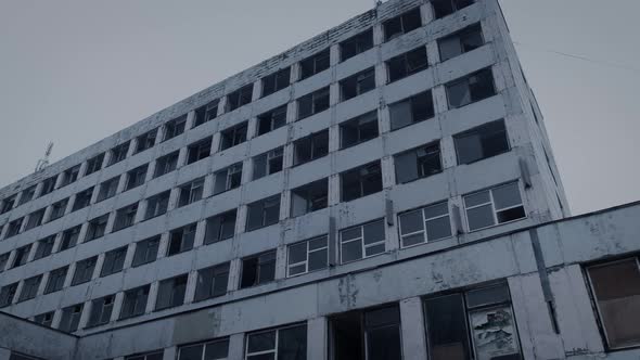 A Futuristic View of an Empty Apartment Building