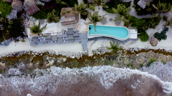 Aerial View of the Luxury Hotel Azulik in Tulum