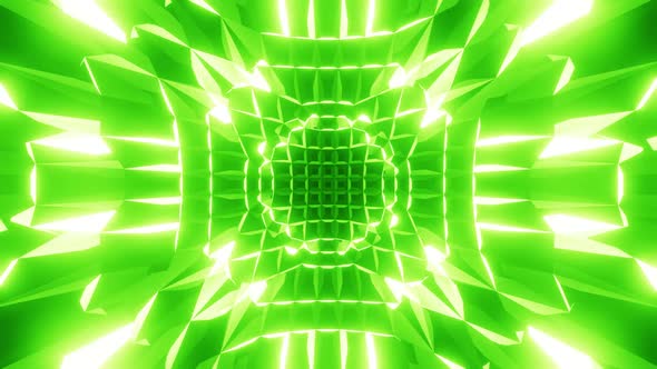 VJ LOOP glowing spark green kaleidoscope. Abstract Vj Flickering Lights HD