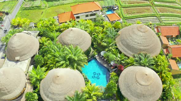 Morning in the Wooden Bamboo House, Enjoy Tropical Vacation on Bali Island