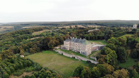 Aerial View of Ancient Castle