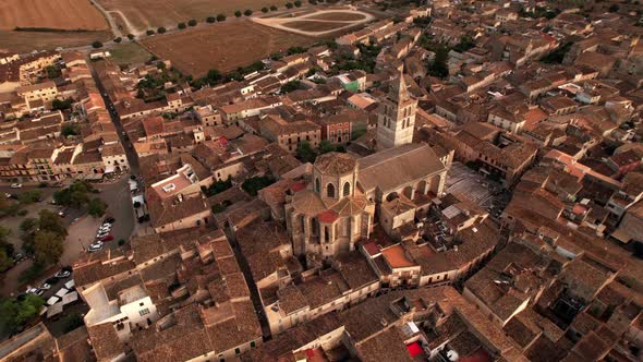 Drone View of Old Cathedral in Sineu Village