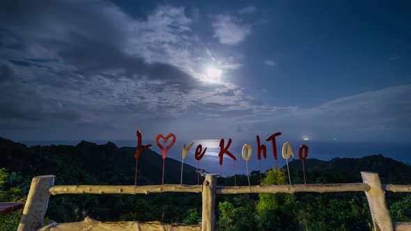 Time Lapse of a beautiful moon rise over Koh Tao. The lookout that is something special.