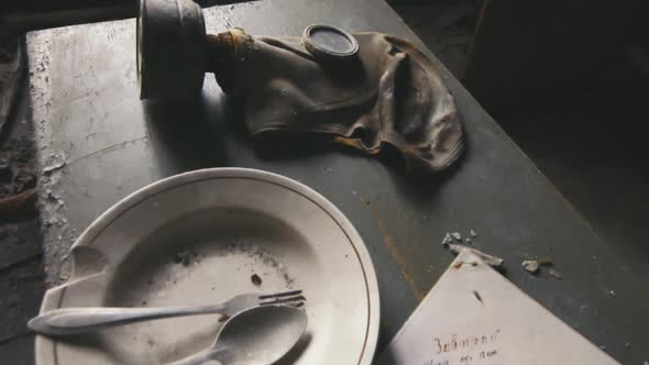 gas mask at school in Chernobyl